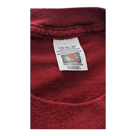 Fruit Of The Loom Golden Blend Vintage Blank Blue Pocket T Shirt Large 42-44 - Picture 2 of 6